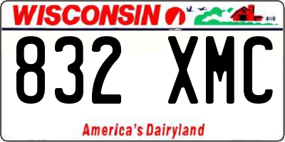 WI license plate 832XMC