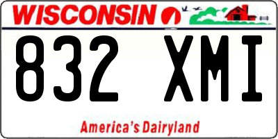 WI license plate 832XMI