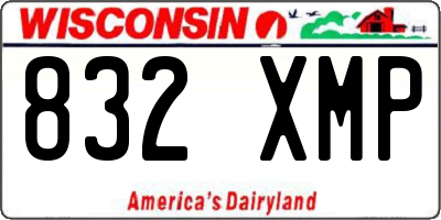 WI license plate 832XMP
