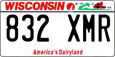WI license plate 832XMR
