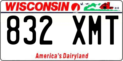 WI license plate 832XMT