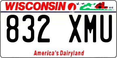 WI license plate 832XMU