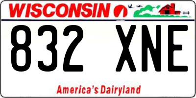 WI license plate 832XNE