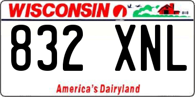 WI license plate 832XNL