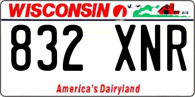 WI license plate 832XNR