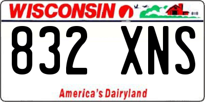 WI license plate 832XNS