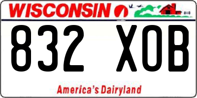 WI license plate 832XOB
