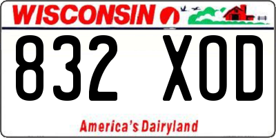 WI license plate 832XOD