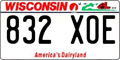 WI license plate 832XOE