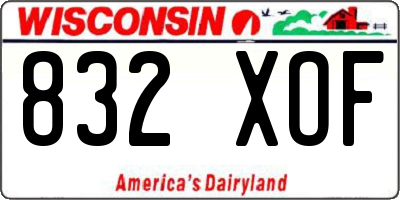 WI license plate 832XOF