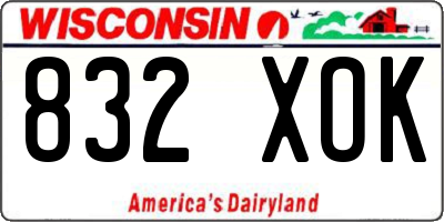 WI license plate 832XOK