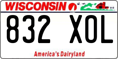 WI license plate 832XOL