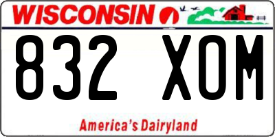 WI license plate 832XOM