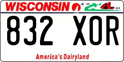 WI license plate 832XOR