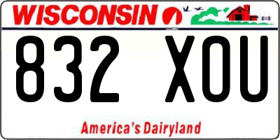 WI license plate 832XOU