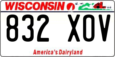 WI license plate 832XOV