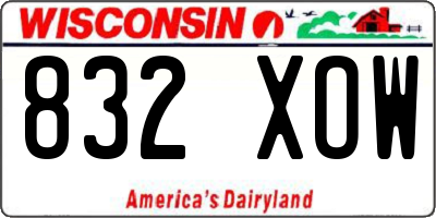 WI license plate 832XOW