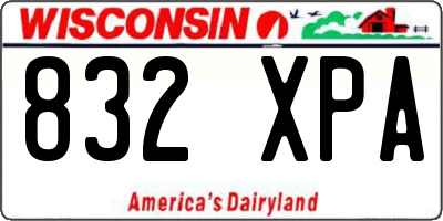 WI license plate 832XPA