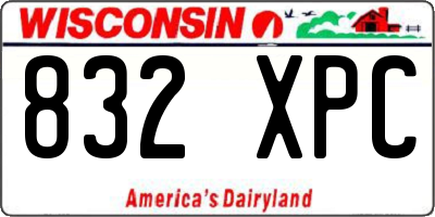 WI license plate 832XPC