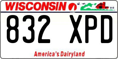 WI license plate 832XPD