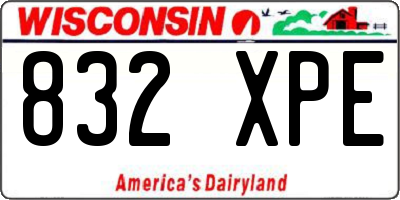WI license plate 832XPE