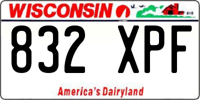 WI license plate 832XPF