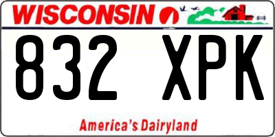 WI license plate 832XPK