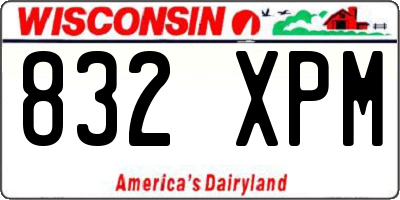 WI license plate 832XPM