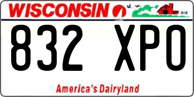 WI license plate 832XPO