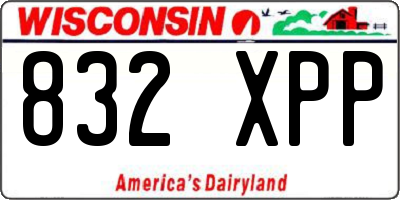 WI license plate 832XPP
