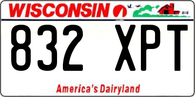 WI license plate 832XPT