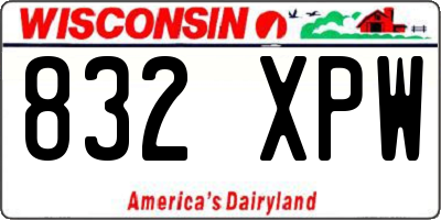 WI license plate 832XPW
