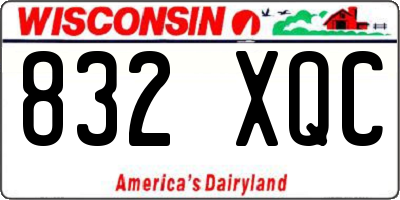 WI license plate 832XQC