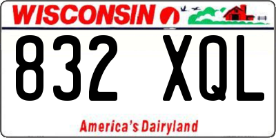 WI license plate 832XQL