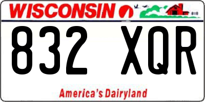 WI license plate 832XQR