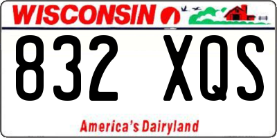WI license plate 832XQS