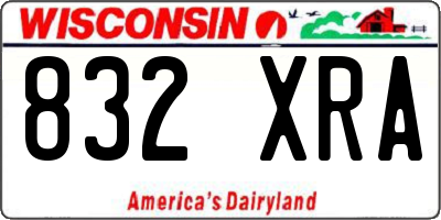 WI license plate 832XRA