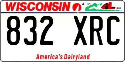WI license plate 832XRC