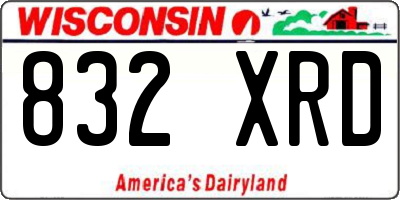 WI license plate 832XRD