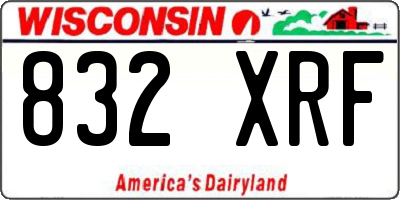 WI license plate 832XRF