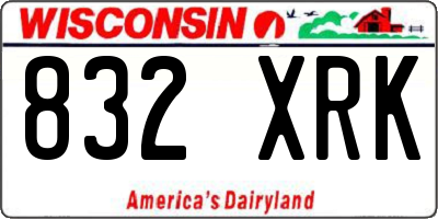 WI license plate 832XRK