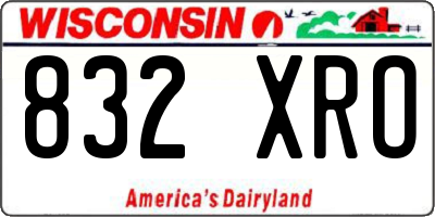 WI license plate 832XRO