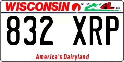WI license plate 832XRP