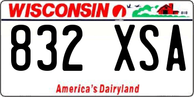 WI license plate 832XSA