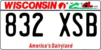 WI license plate 832XSB