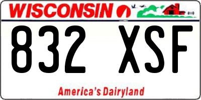 WI license plate 832XSF