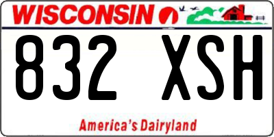 WI license plate 832XSH
