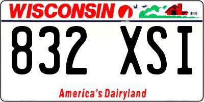 WI license plate 832XSI