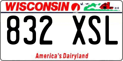 WI license plate 832XSL
