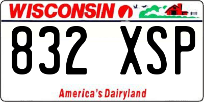 WI license plate 832XSP
